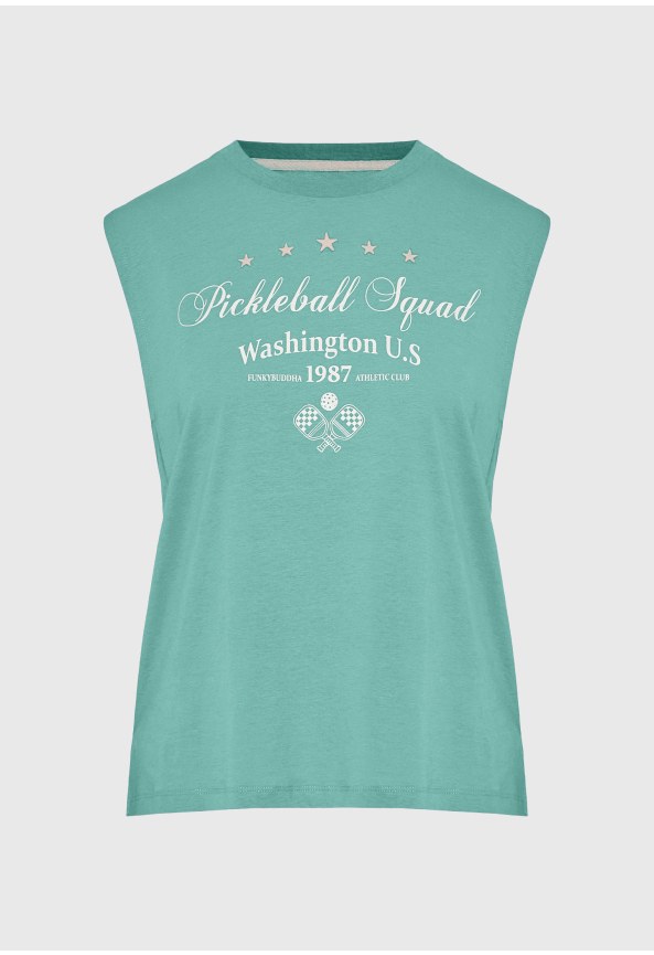Women's cotton sleeveless top with print
