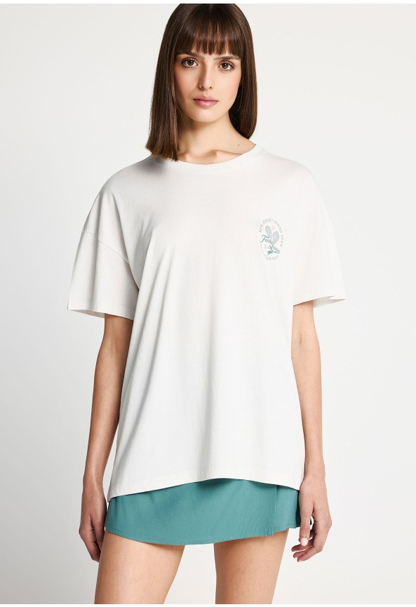 Γυναικείο βαμβακερό t-shirt με τύπωμα στην πλάτη