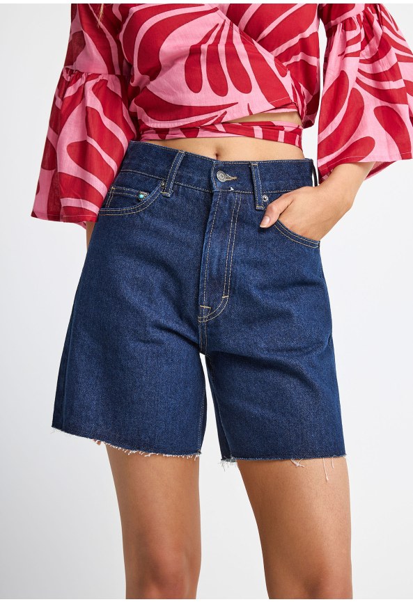 Mid-rise τζιν σορτς