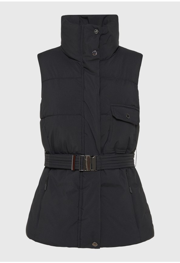 Women's sleeveless jacket with belt