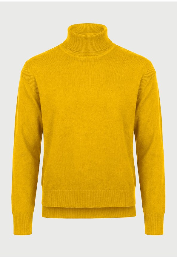 Women's knit turtleneck sweater with layered hem
