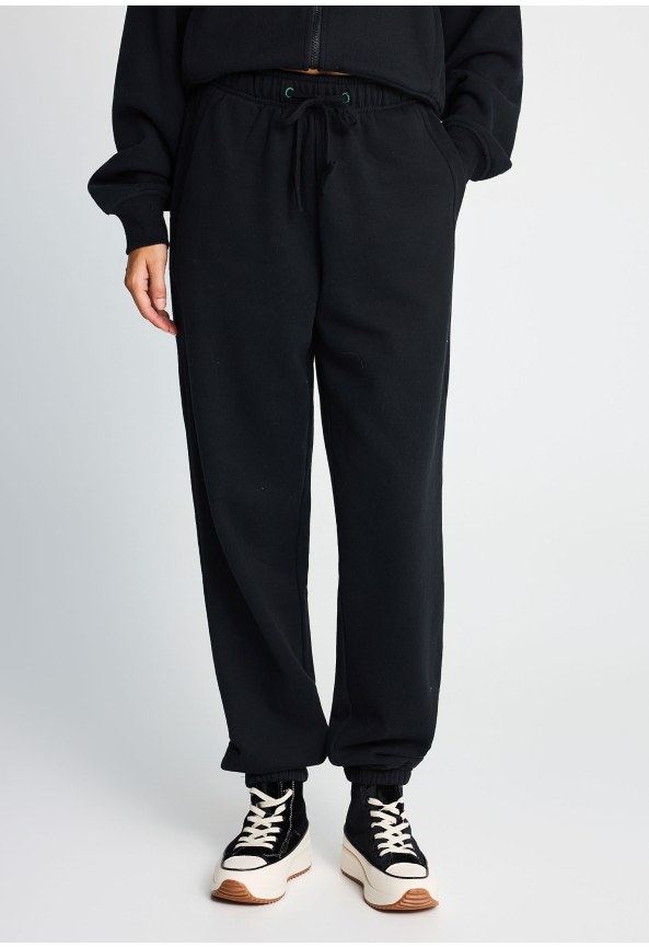 Women's high waisted sweatpants with elastic cuffs