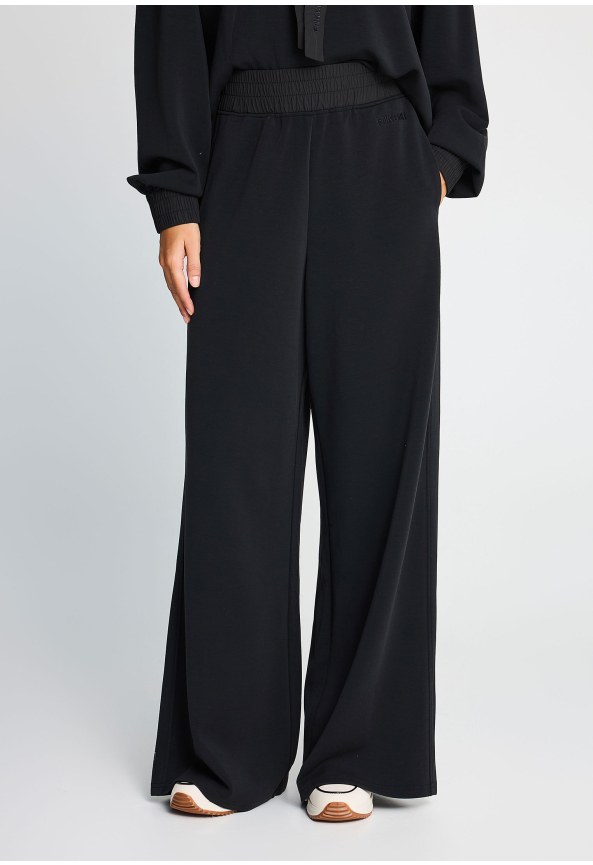 Women's modal straight fit pants with elastic waist