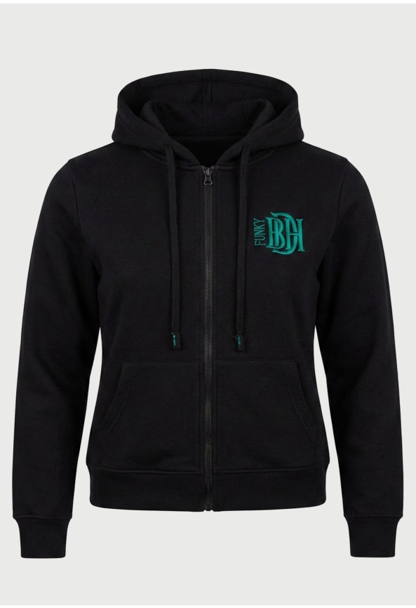 Women's loose full-zip hooded sweatshirt