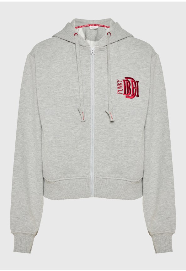 Women's loose full-zip hooded sweatshirt