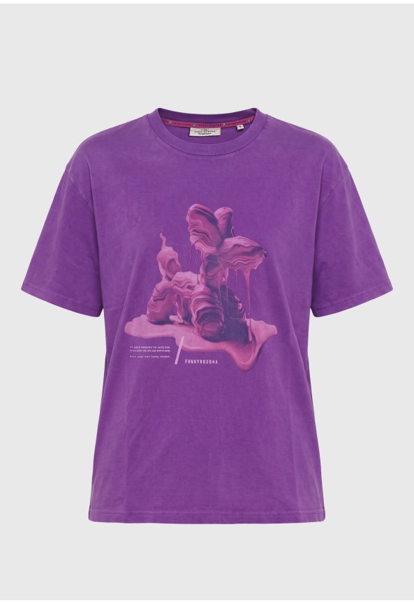 Garment dyed loose t-shirt with graphic print