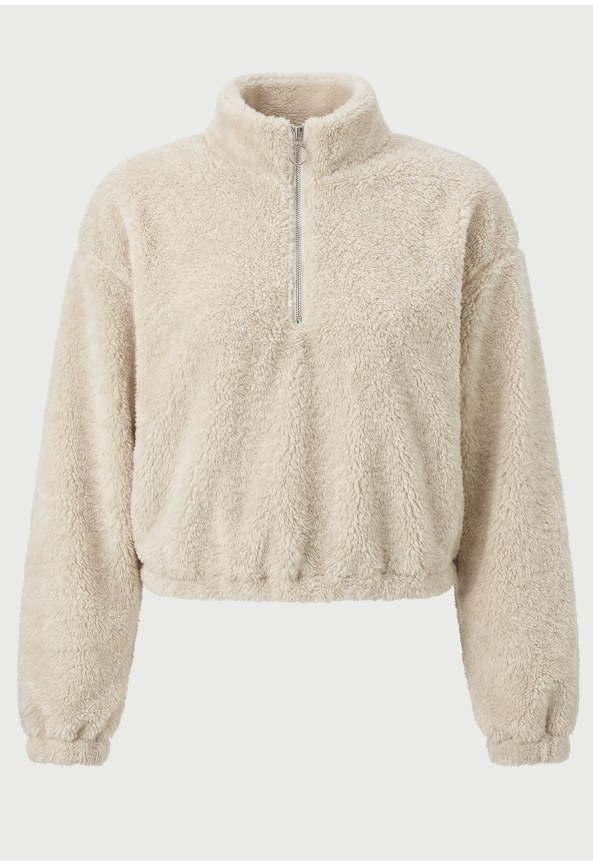 Γυναικεία cropped μπλούζα από fleece