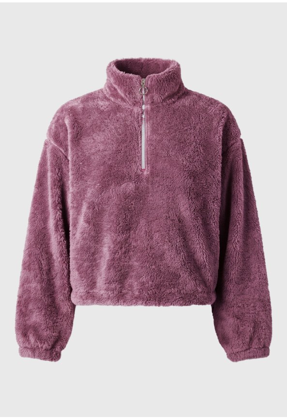 Γυναικεία cropped μπλούζα από fleece