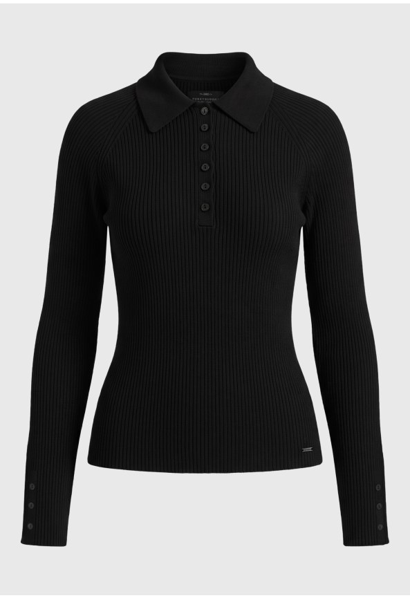 Γυναικεία slim fit πλεκτή μπλούζα polo
