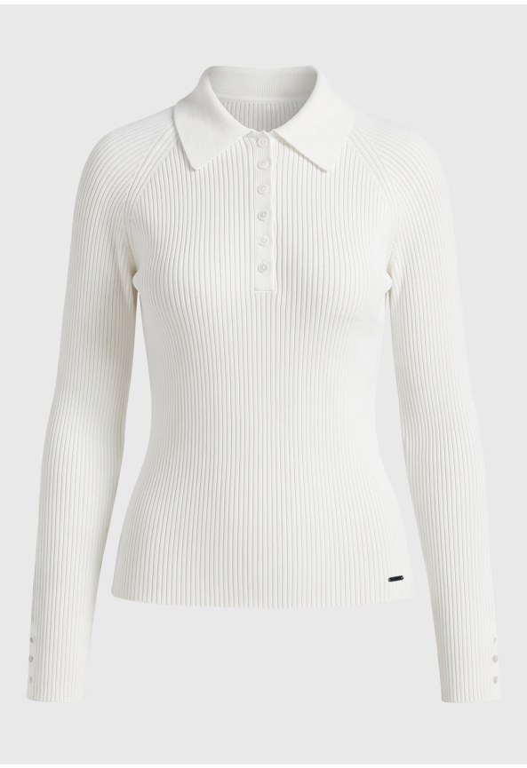 Γυναικεία slim fit πλεκτή μπλούζα polo