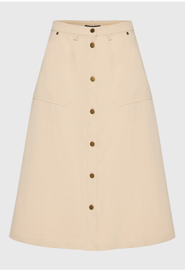 Wpmen's button-front A line midi skirt