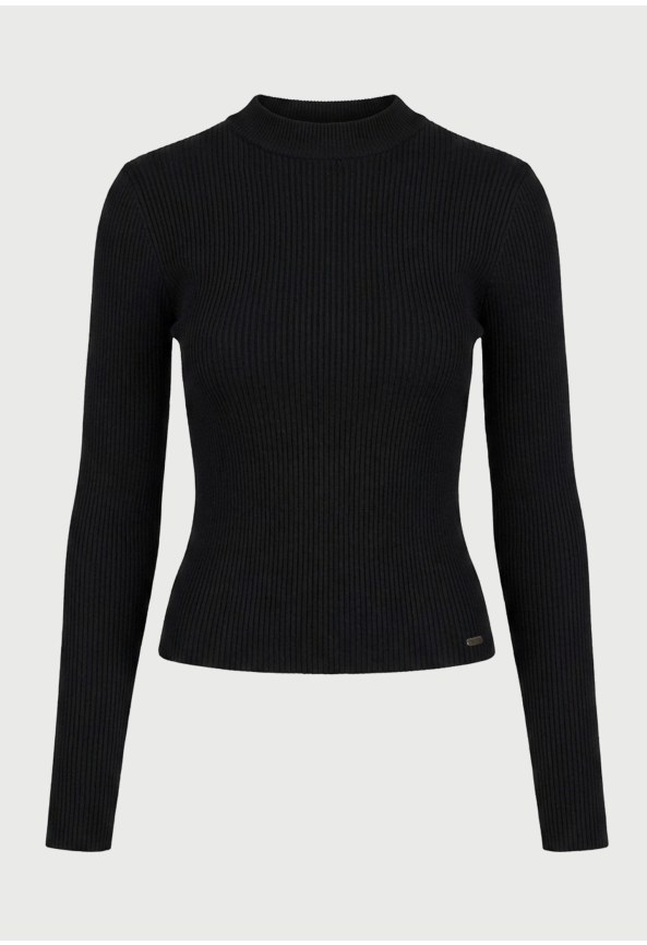 Γυναικεία πλεκτή ribbed μπλούζα slim fit