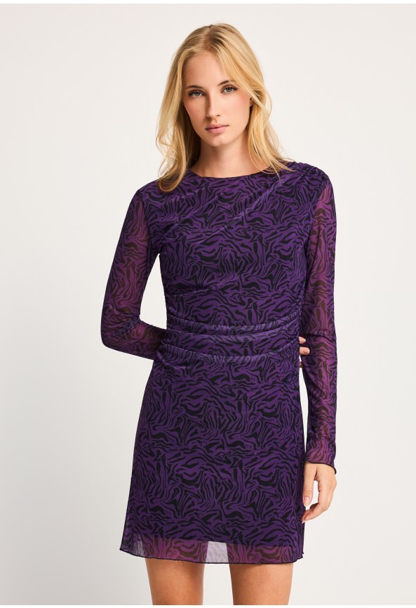 Women'w printed tulle mini dress