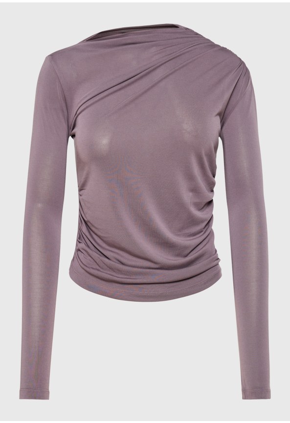 Women's longsleeve top with side gathering