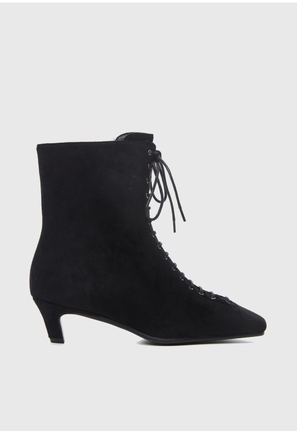 Women's kitten heel boots with lace
