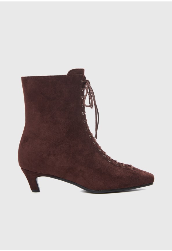 Women's kitten heel boots with lace