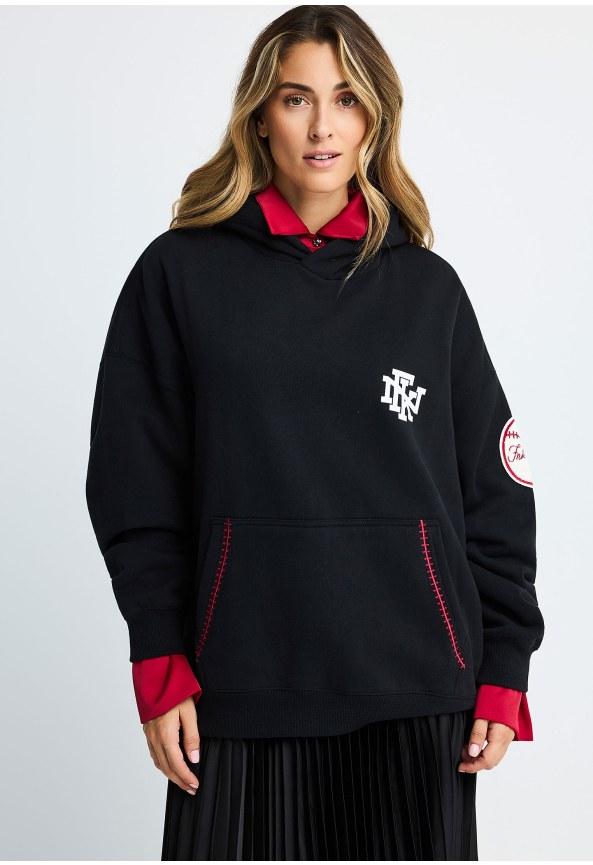 Women's baseball style overhead hoodie
