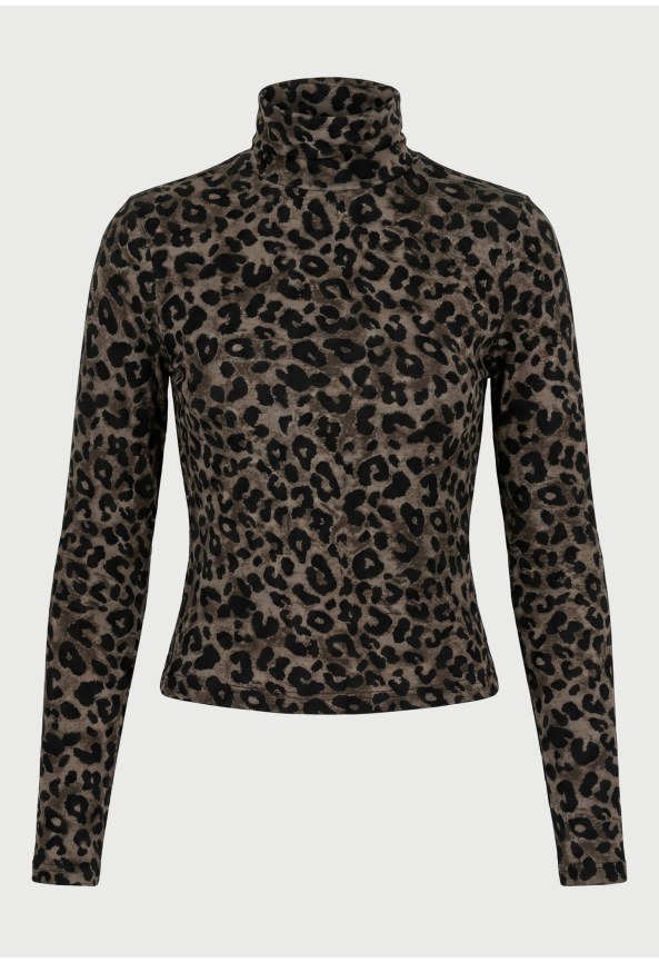 Γυναικεία μπλούζα ζιβάγκο με leopard μοτίβο