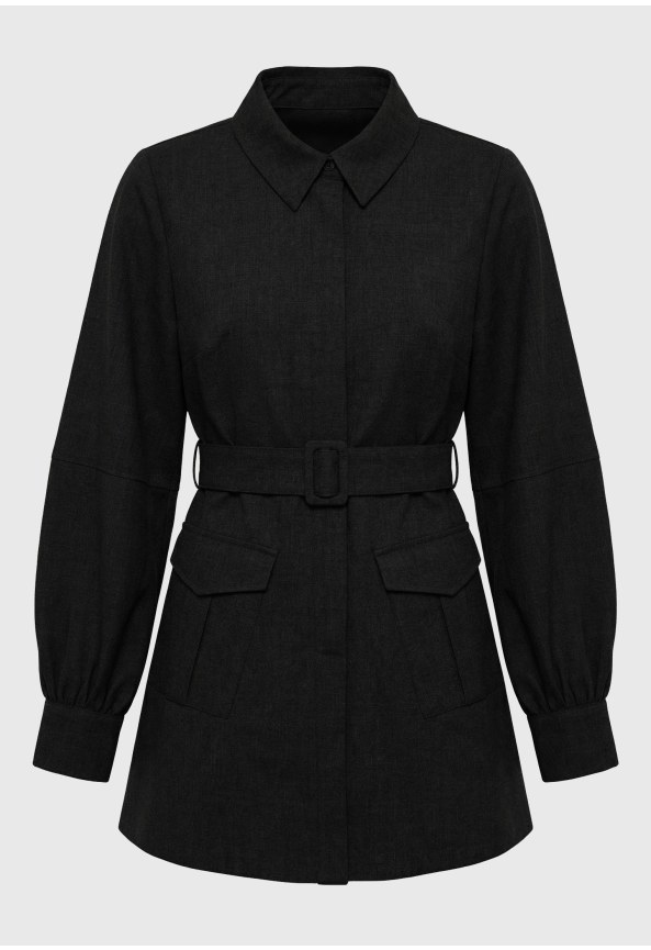Women's mini utility shirt dress with belt