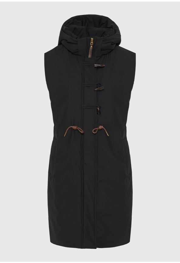 Women's longline hooded padded vest