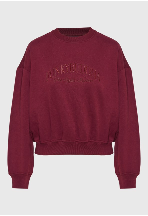 Women's loose crewneck sweatshirt with embroidered logo