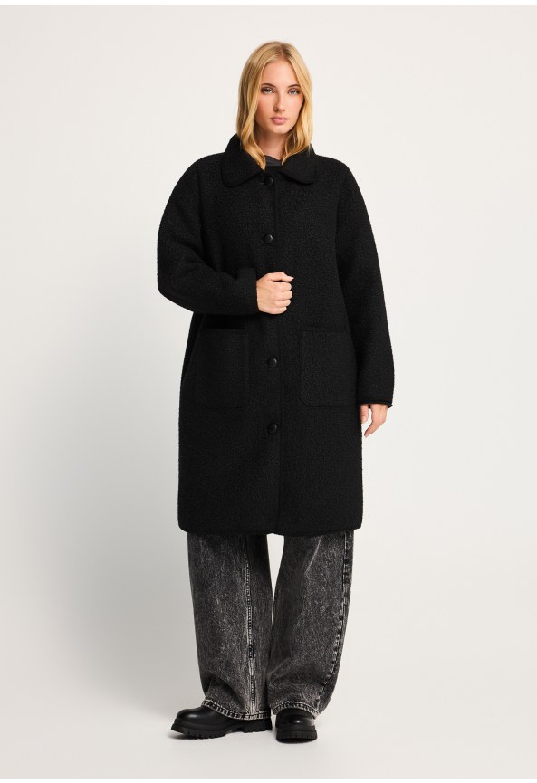 Women's longline teddy coat loose fit