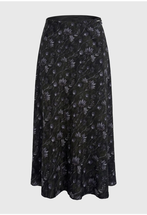 Women's floral A line midi skirt