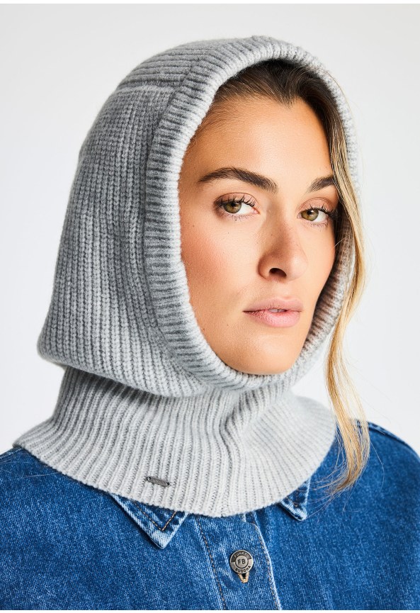 Γυναικεία πλεκτή ribbed μπαλακλάβα