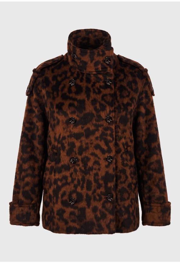 Loose fit animal print short coat