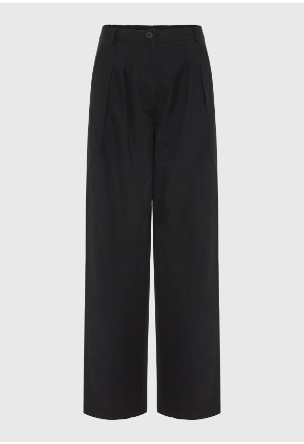 Γυναικείο casual παντελόνι tapered fit με πιέτες