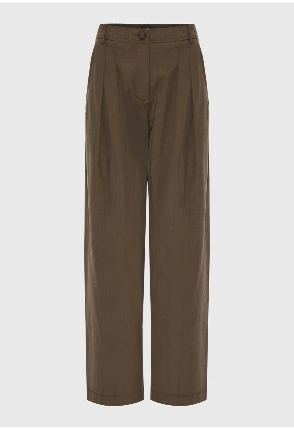 Γυναικείο casual παντελόνι tapered fit με πιέτες