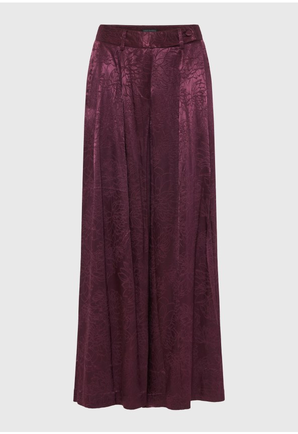 Γυναικείο παντελόνι wide leg με ζακάρ σχέδιο