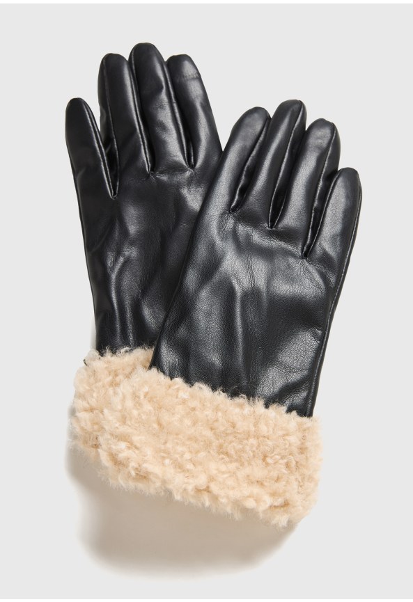 Women's gloves with sheepskin cuff