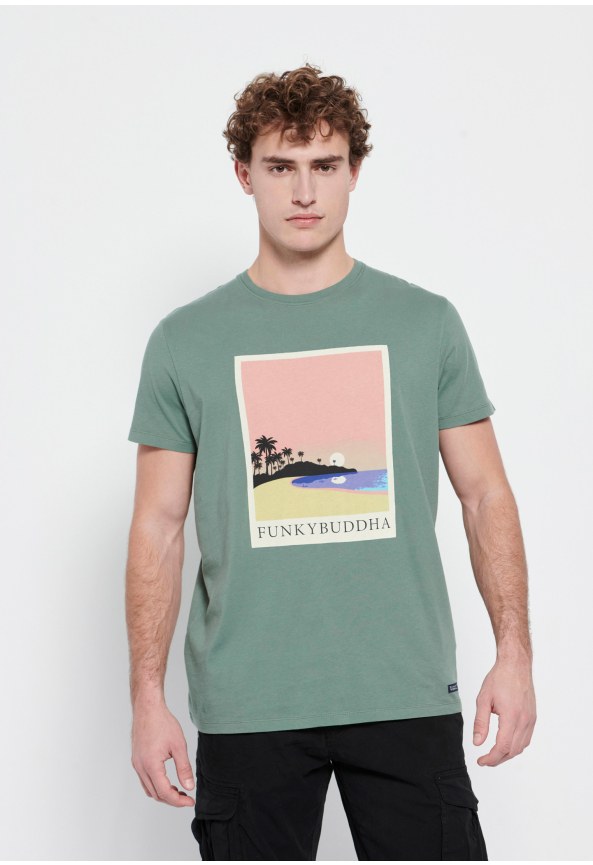 Minimal paint printed t-shirt