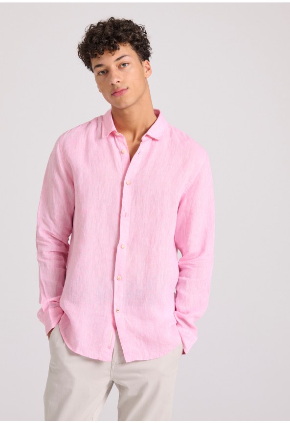 Λινό πουκάμισο σε μελανζέ ύφανση