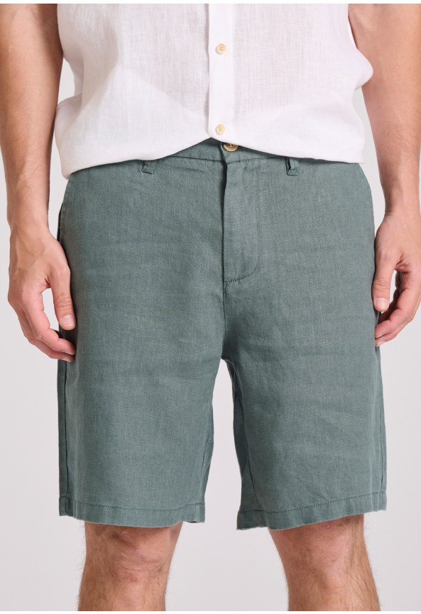 Comfort fit λινή chino βερμούδα