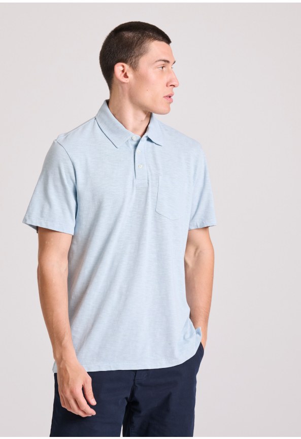 Garment dyed polo μπλούζα από φλάμα