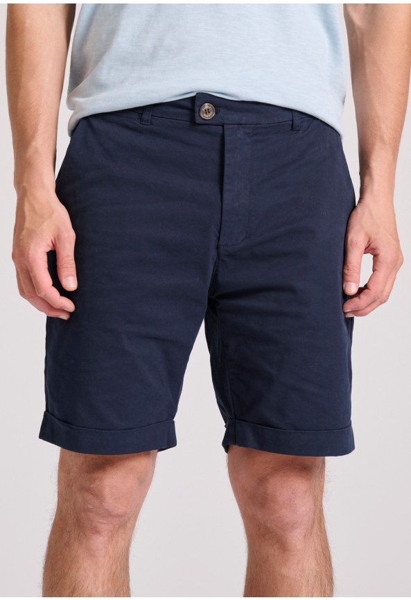 Garment dyed chino βερμούδα με ρεβέρ