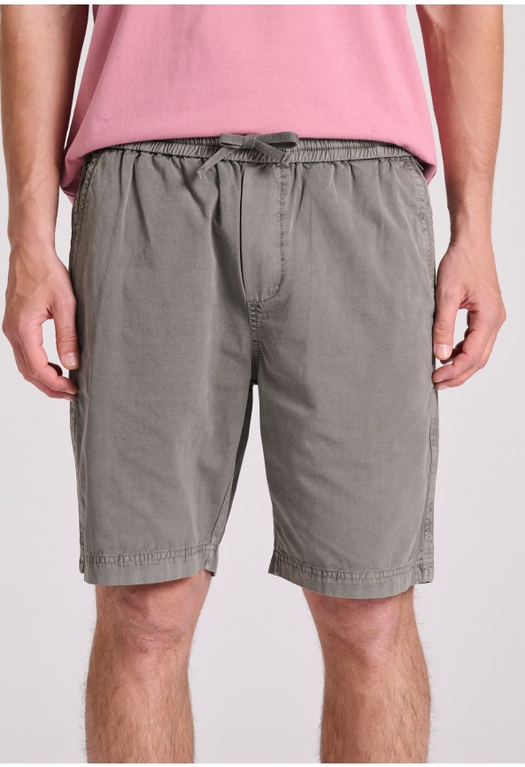 Garment dyed chino βερμούδα σε ζακάρ ύφασμα