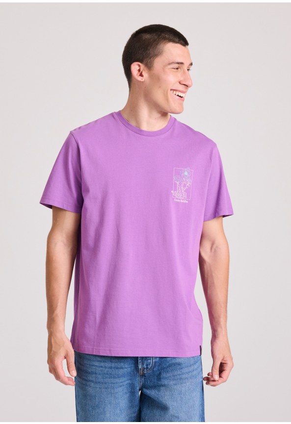 T-shirt με floral frame τύπωμα από οργανικό βαμβάκι