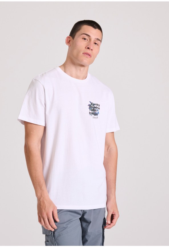 T-shirt με floral frame τύπωμα στην πλάτη