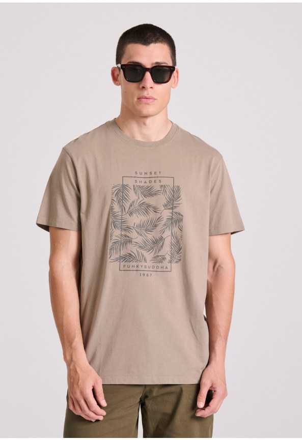 T-shirt με botanic frame τύπωμα