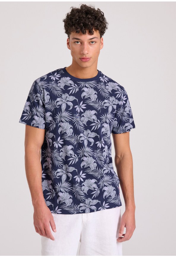 Crew neck t-shirt με all over τύπωμα