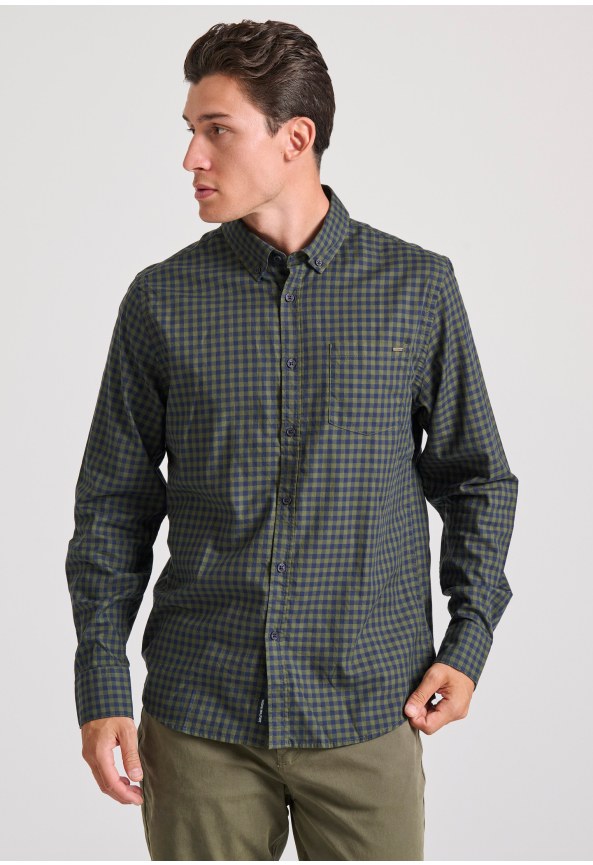 Ανδρικό καρό πουκάμισο με τσέπη