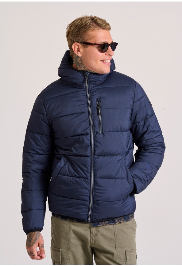 Ανδρικό puffer μπουφάν με κουκούλα