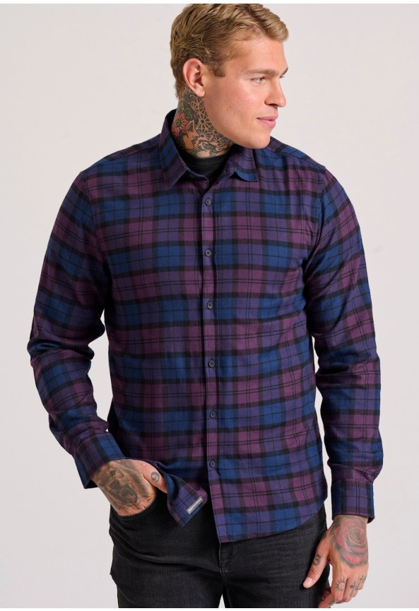 Flannel καρό πουκάμισο με τσέπη στο στήθος