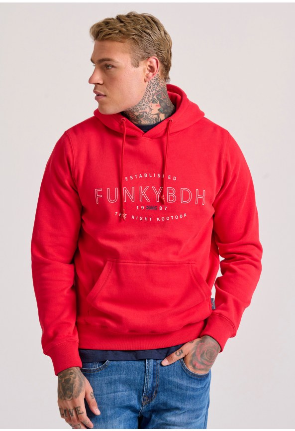 Φούτερ με κουκούλα και τύπωμα στο στήθος