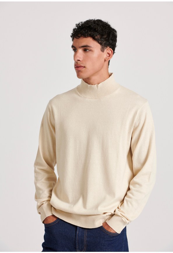 Ανδρική πλεκτή μπλούζα με ψηλή λαιμόκοψη