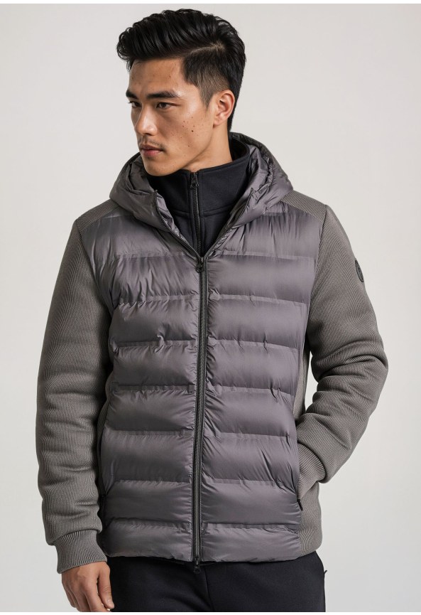 Ανδρικό casual μπουφάν σε rib ύφανση