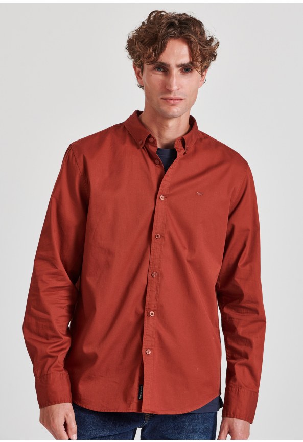Ανδρικό garment dyed twill πουκάμισο